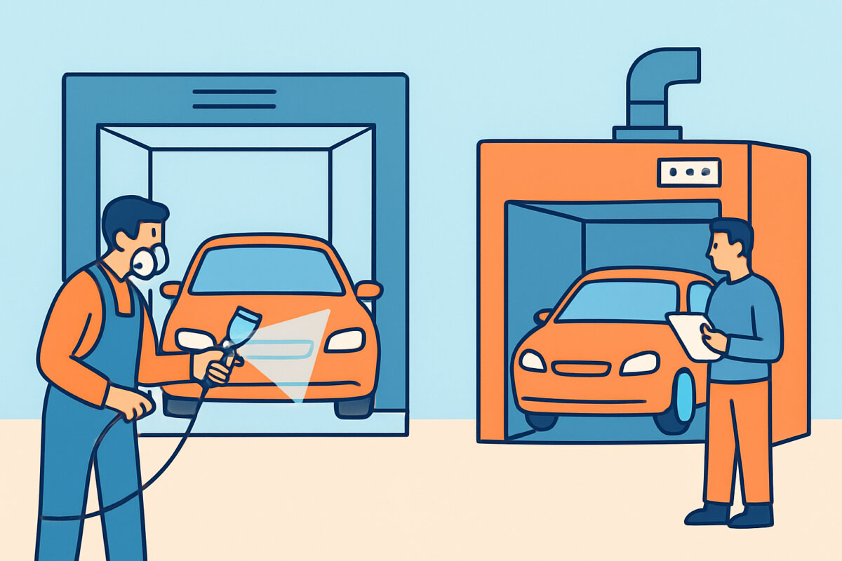 Automaalaamon laitteisto – maalauskammiot ja kuivausuunit